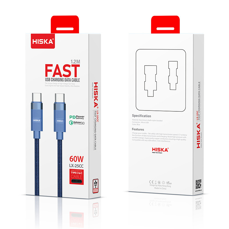 کابل USB-C هیسکا مدل LX-25CC طول 1.2 متر